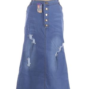 🌟NWOT Unique Plus Sized Long denim maxi skirt 💙🖤